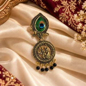 CHULKI Mayura Peacock Statement Earrings