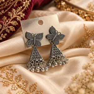CHULKI Titli butterfly earrings for women with long triangular drops and dangling accents