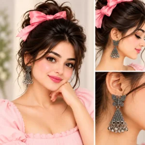 CHULKI Titli butterfly earrings for women with long triangular drops and dangling accents